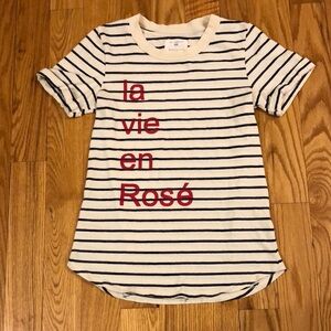 Anthropologie Sol Angeles La Vie En Rose Blue Stripe T-Shirt Size Small